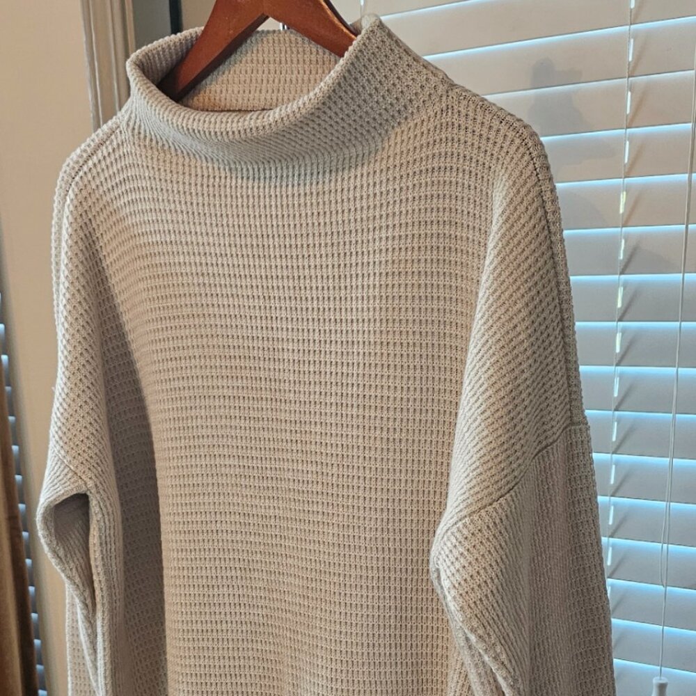 ❤️Eileen Fisher Peruvian Organic Cotton Blend Funnel Neck Top Size XL